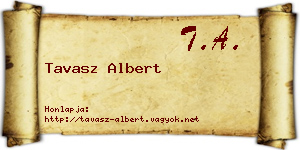 Tavasz Albert névjegykártya